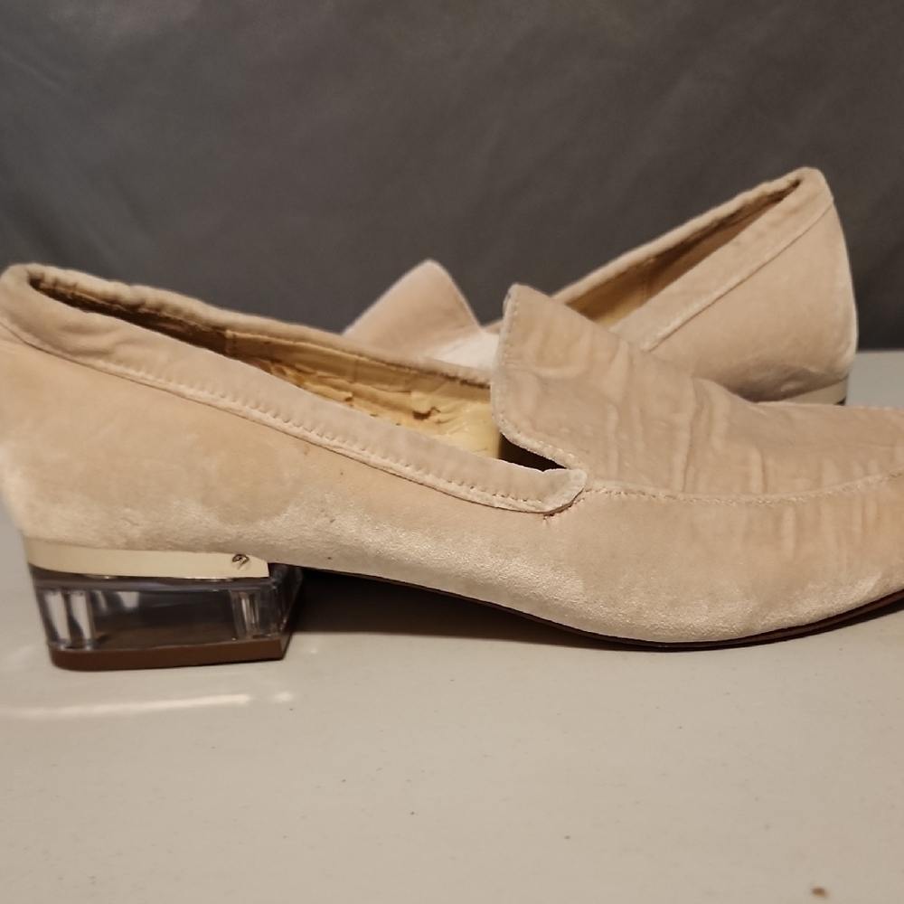 Nine West Clear Heel Cream Flats with Textured Fabric